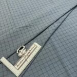 Вареный хлопок Клетка Серо голубая