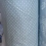 Твил-сатин Горошек голубой компаньон